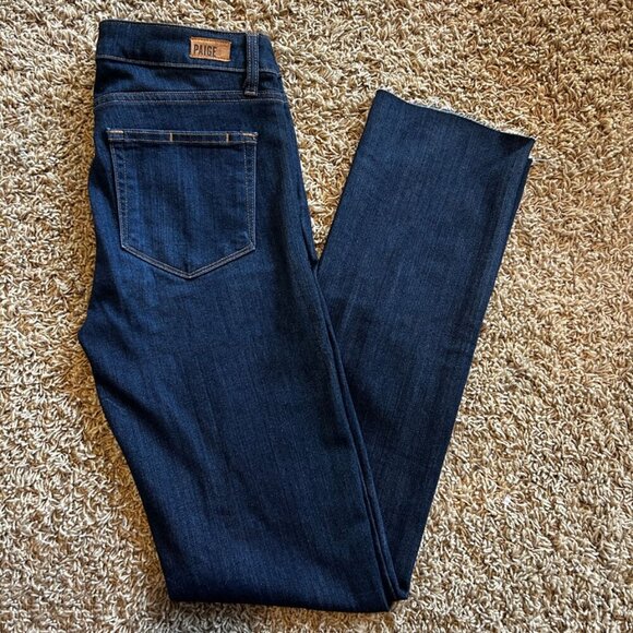 PAIGE Women's Skyline Straight Leg Jeans in Size 27 Raw Hem Dark Wash $239 - Picture 5 of 7